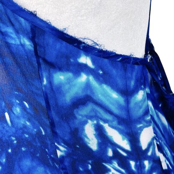 LoveShackFancy Maxi Fairy Slip Dress O/S Blue Backless Tie Dye Sheer Ethereal - Picture 11 of 16